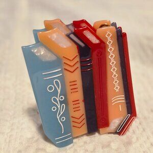 Hand-painted Book Stack Claw Hair Clip | Eco-Friendly